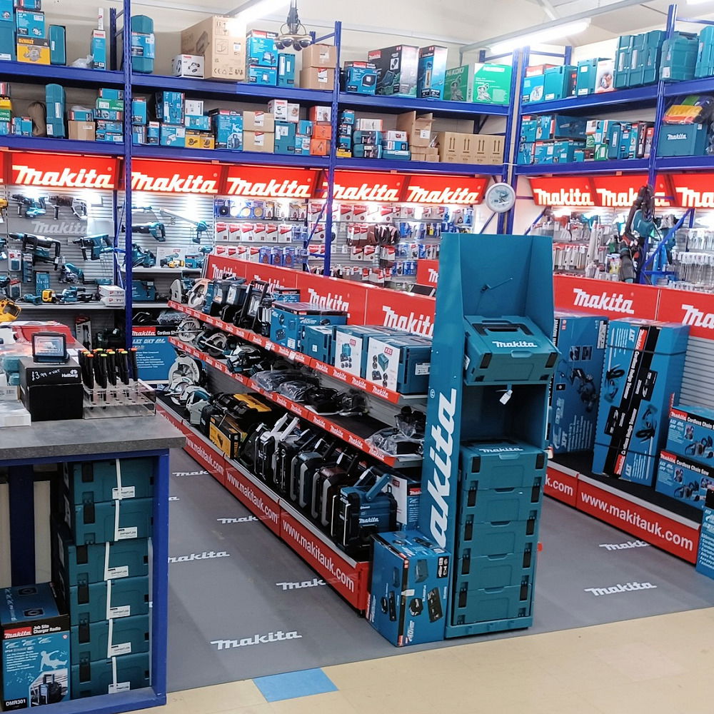 Logo Printed Makita PVC Floor Tiles | Duramat UK