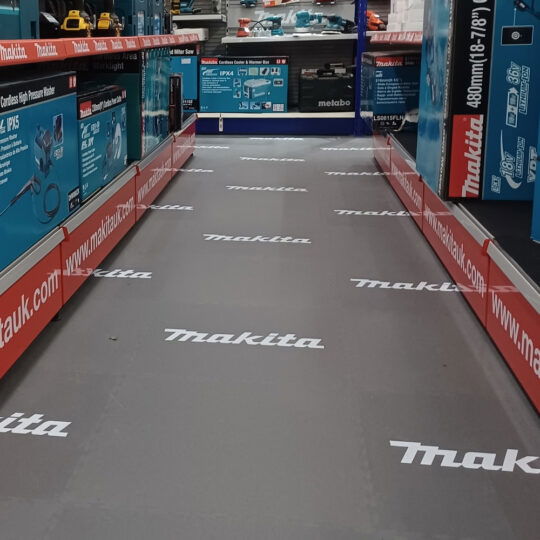 Logo Printed Makita PVC Floor Tiles | Duramat UK