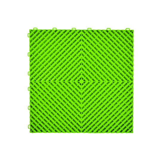 VentLock™ XL 40cm Performance Garage Floor Tiles (Lime Green) | Duramat UK